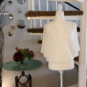 Surplice Pleated Sleeve Top